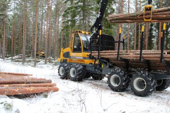 FR28 může mít různou délku i šířku klece, představuje ideální stroj pro dopravu dřeva na odvozní místo