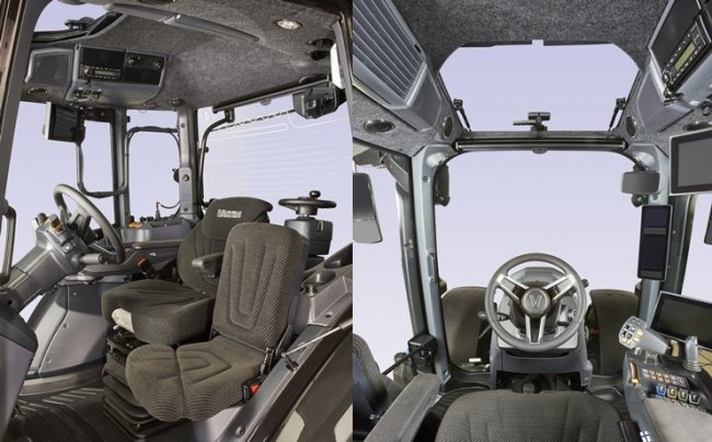 Velká pohodlná kabina s odpružením umožňuje skvělý výhled a zvyšuje pohodlí řidiče.