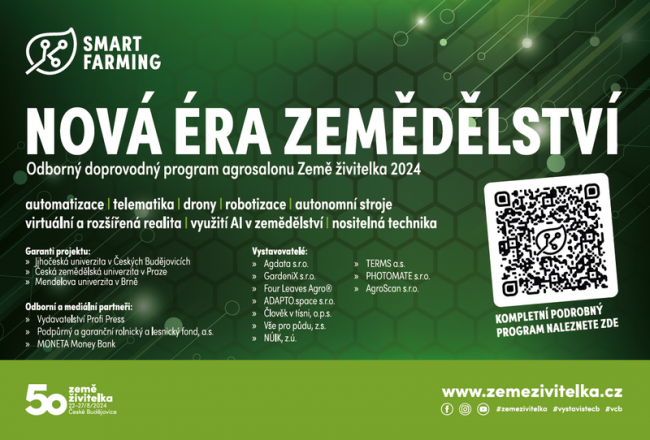 Smart farming – Nová éra zemědělství – Odborný doprovodný program agrosalonu Země živitelka 2024.